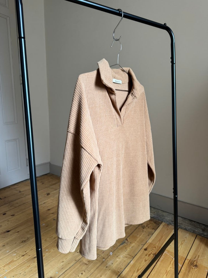 Corduroy Long Sleeved Polo (M)