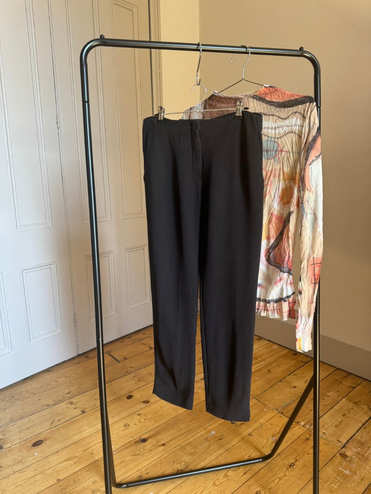 Tailored wool silk blend trousers (S)