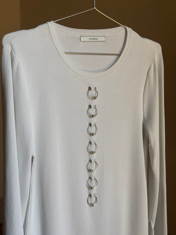 Pierced long-sleeve top (M)