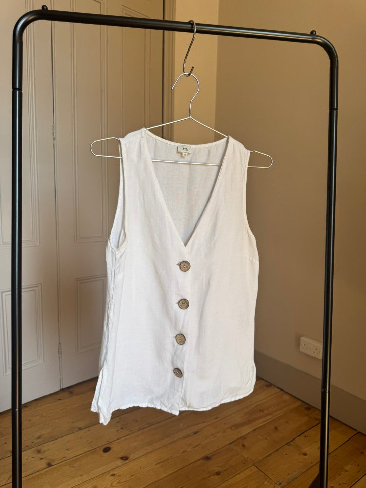 Linen blend waistcoat (M)