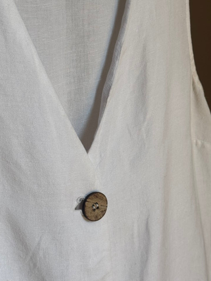 Linen blend waistcoat (M)