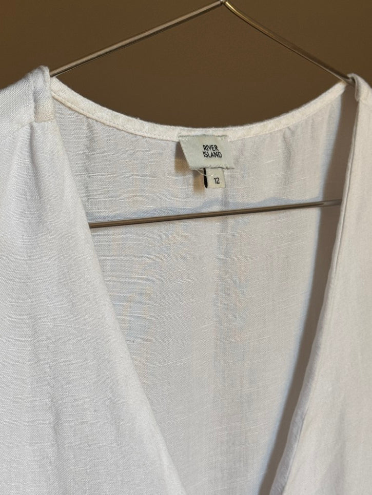 Linen blend waistcoat (M)
