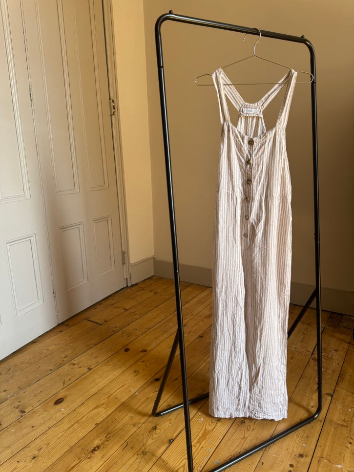 Linen striped jumpsuit (M)
