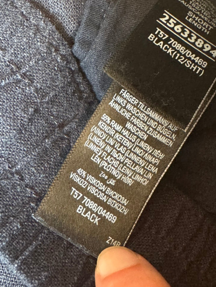 Linen blend straight leg trousers (M)